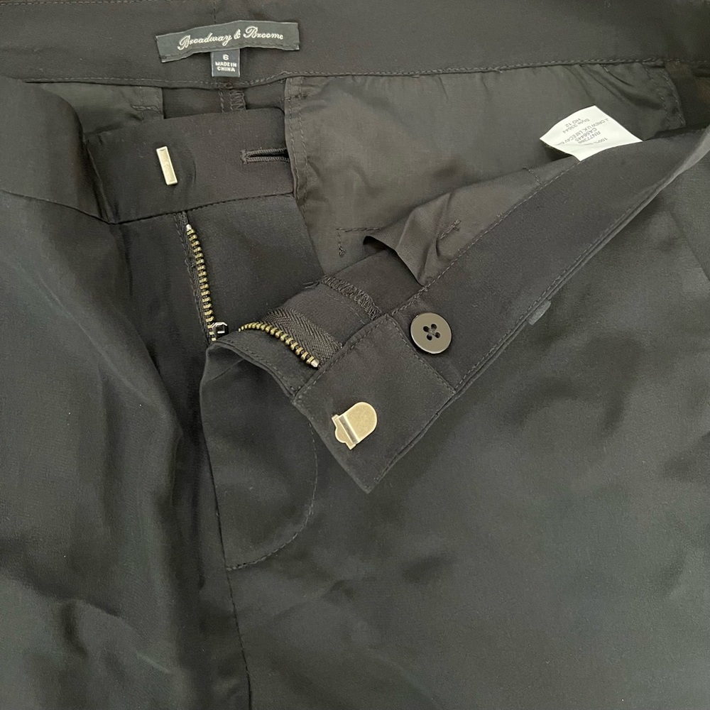J. Crew Women's 100% Silk Dress Pant Broadway and Broome Black sz 6